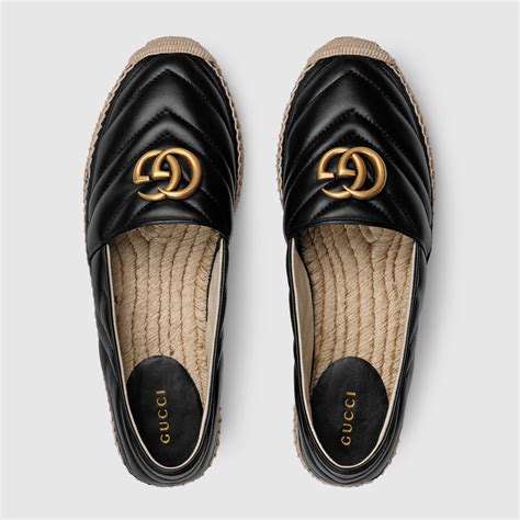 gucci black leather espadrilles